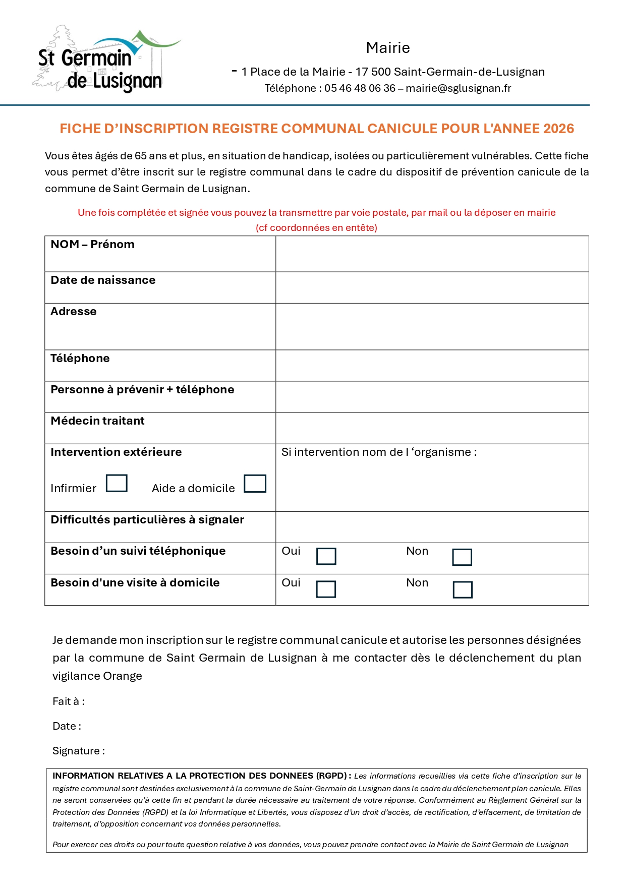 inscription canicule